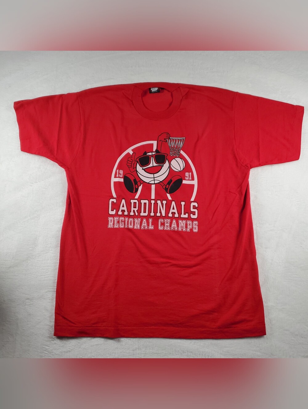 Vtg 91 Screen Stars Cardinals Reginal Champ T-shirt Made In USA XL Single-Stitch